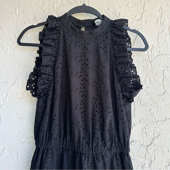 ROBERT RODRIGUEZ Dress Women Small Midi Eyelet Ruffle Sleeveless Evening - Picture 3 of 9